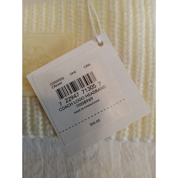 NWT Coach Headband Women's One Size Knit Acrylic Logo Patch Winter Ear Warmer - Picture 4 of 5